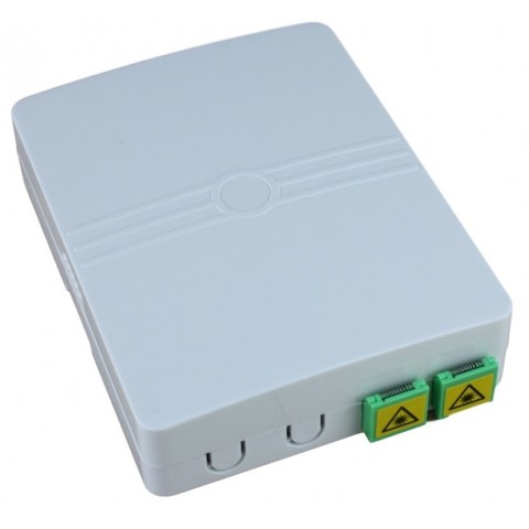 Caja F.O. de superficie CON 2 adaptadores SC/APC Simplex CON VENTANA + 2 Pigtails SC/APC SM de 1,50 metros