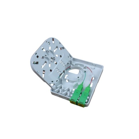 Caja F.O. de superficie CON 2 adaptadores SC/APC Simplex CON VENTANA + 2 Pigtails SC/APC SM de 1,50 metros