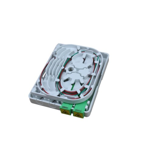 Caja F.O. de superficie CON 2 adaptadores SC/APC Simplex CON VENTANA + 2 Pigtails SC/APC SM de 1,50 metros