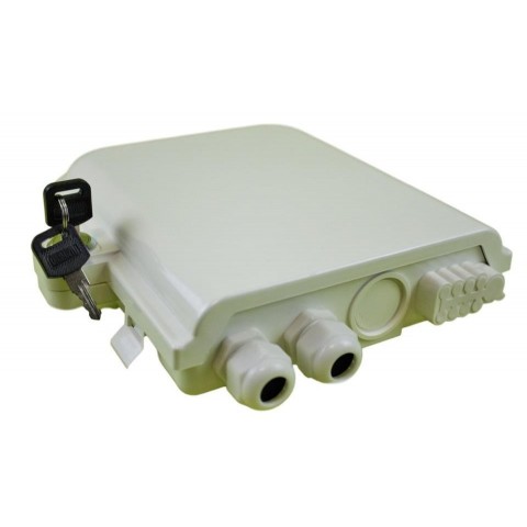 Caja F.O. de Exterior IP-65 PARA 8 adaptadores SC Simplex / LC Duplex