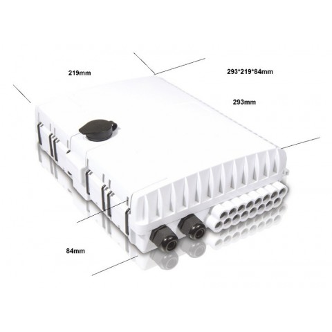 Caja F.O. de Exterior IP-65 CON LLAVE PARA 16 adaptadores SC Simplex / LC Duplex