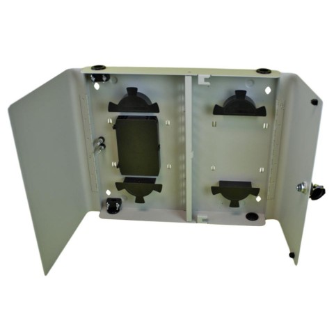 Caja F.O. de distribución y empalme Interior para 24 SC Simplex / LC DUPLEX. Tamaño 435x383x56 mm
