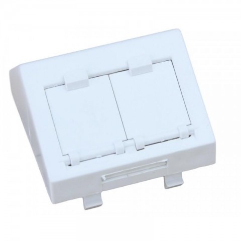 Mod  Inclinado 45º  45x45 CON VENTANA 2RJ-45 R&M  