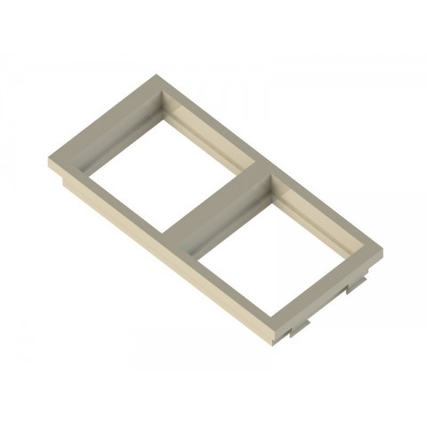 Placa de 2 huecos de 45x45 para caja mecanismos  B