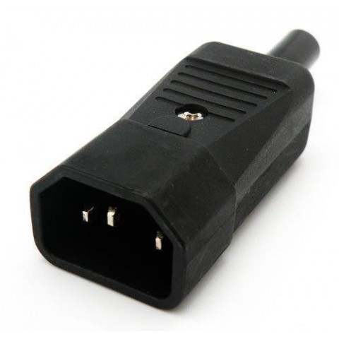 Conector Aereo IEC C14 (10A/220V) Macho Negro CON HOMOLOGACIÓN