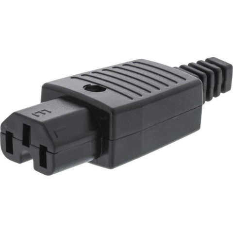 Conector Aereo IEC C15  10A/220V  Hembra Negro