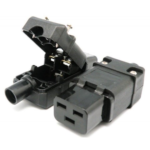 Conector Aereo IEC C19 16A/250V Hembra Negro