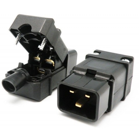 Conector Aereo IEC C20  16A/250V  Macho Negro