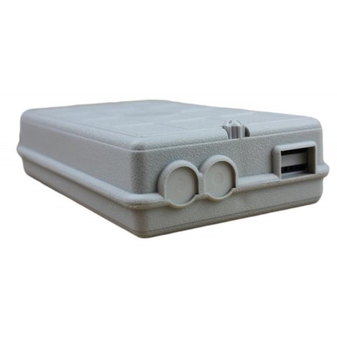 Caja empalme GRANDE de F.O. para 12 fusiones y derivación FTTH. Tamaño 185x110x45 mm