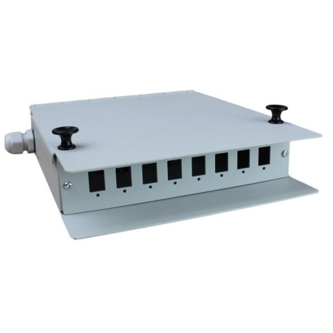 Caja mural metalica de F O  para 8 SC Simplex  Gri