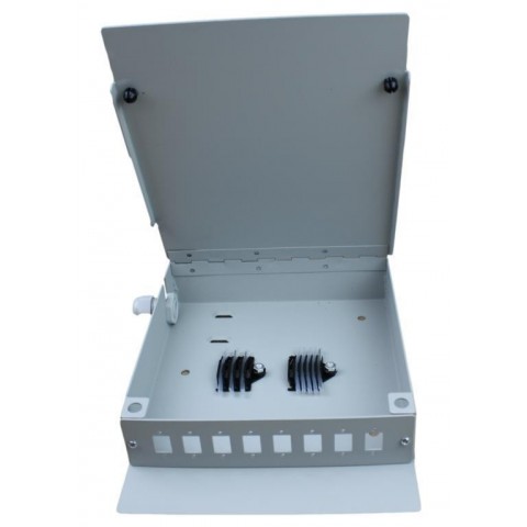 Caja mural metalica de F O  para 8 SC Simplex  Gri