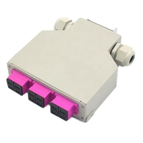 Caja metálica para carril DIN para 6 tomas SC DUPLEX