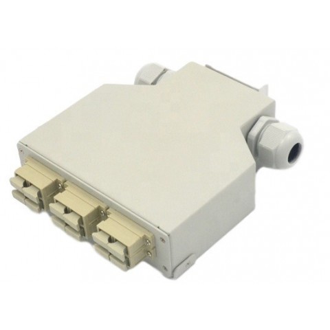 Caja metálica para carril DIN para 6 tomas SC DUPLEX