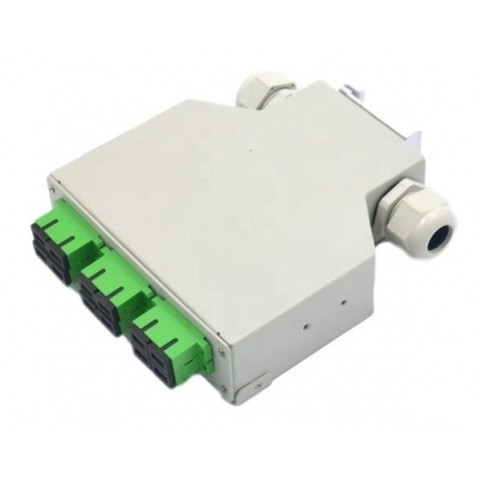 Caja metálica para carril DIN para 6 tomas SC DUPLEX