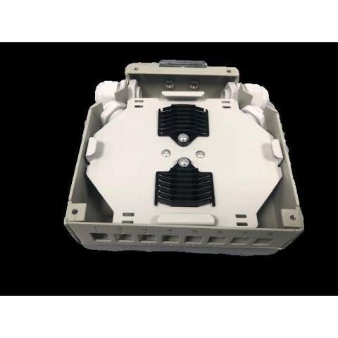 Caja metálica para carril DIN para 8 tomas SC SIMPLEX