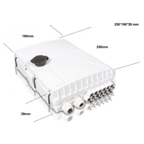 Caja F.O. de Exterior IP-65 CON LLAVE PARA 12 adaptadores SC Simplex / LC Duplex