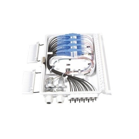 Caja F.O. de Exterior IP-65 CON LLAVE PARA 12 adaptadores SC Simplex / LC Duplex