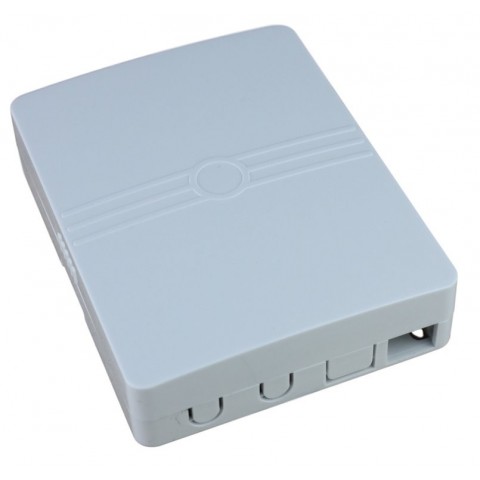 Caja F.O. de superficie VACIA GRANDE para 1 o 2 adaptadores SC Simplex / LC Duplex SIN alitas. Tamaño: 100x80x22 mm