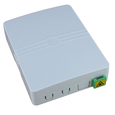 Caja F.O. de superficie CON 1 adaptador SC/APC Simplex CON VENTANA + Pigtail SC/APC SM de 1,50 metros