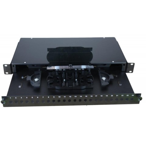 Bandeja 19" Extraíble de F.O. para 24 ST-Simplex (Incl. Casete)
