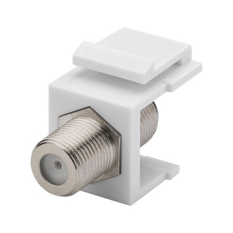 Adaptador Keystone CON conector tipo F H-H Blanco