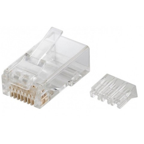 Conector RJ-45 Macho CAT6A UTP con guia externa. Cantidad minima. Bolsa 100 unidades