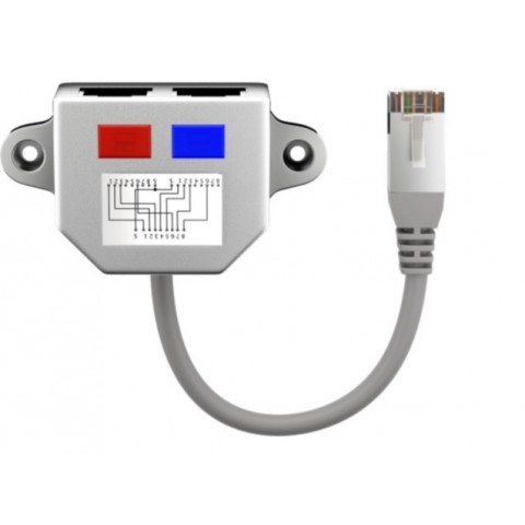 Duplicador RJ45 en T 1M/2H CAT5e FTP (DATOS-DATOS) 10/100 BaseT
