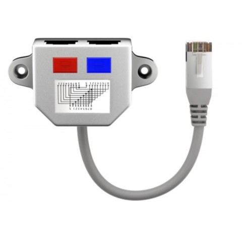 Duplicador RJ45 en T 1M/2H Paralelo 1:1