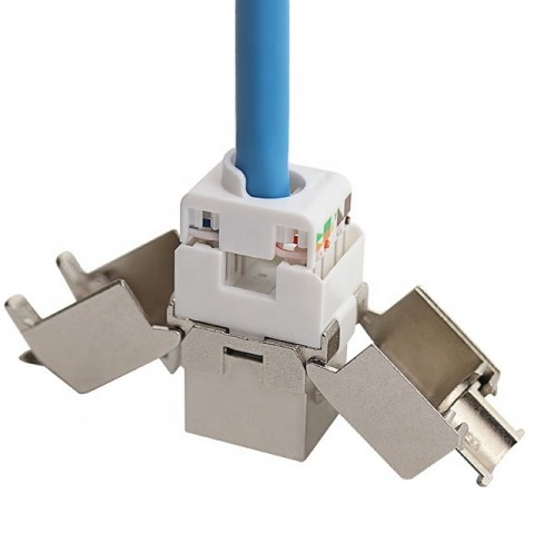Conector RJ-45 Hembra CAT.6 FTP tipo 3M 180º Keystone (Grimpado sin Herramienta) tipo Tool-less