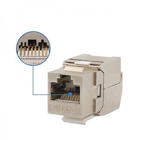 Conector RJ-45 Hembra CAT.6 FTP tipo 3M 180º Keystone (Grimpado sin Herramienta) tipo Tool-less