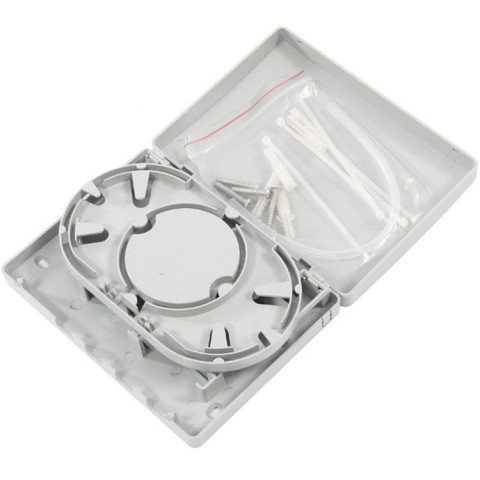 Caja F.O. de superficie PARA 4 adaptadores SC Simplex / LC Duplex
