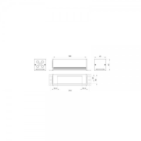 Perfil PLUS BLANCO para 3 mecanismos de 45x45 útiles.