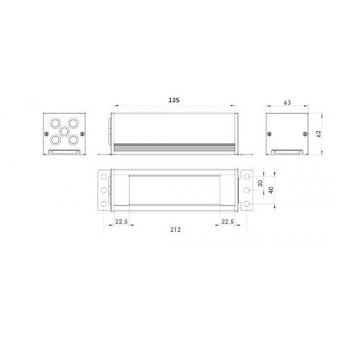Perfil PLUS para 2 mecanismos de 45x45 útiles