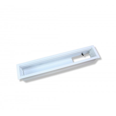 Perfil de empotrar en mesa SIN TAPA BLANCO de 6 mecanismos de 45x45