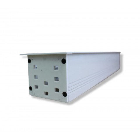 Perfil de empotrar en mesa SIN TAPA BLANCO de 8 mecanismos de 45x45