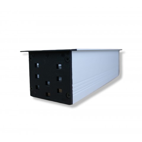 Perfil para empotrar en mesa SIN TAPA de 4 mecanismos de 45x45 útiles