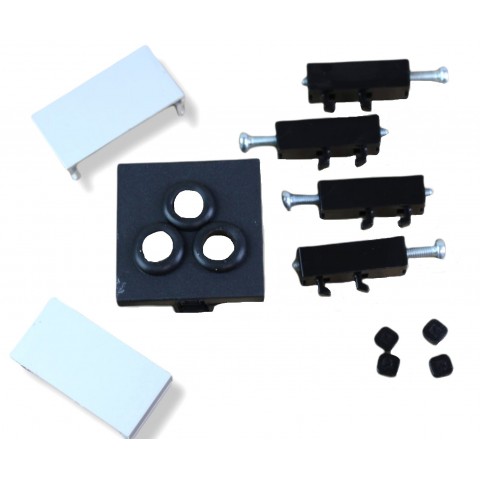 Perfil para empotrar en mesa SIN TAPA de 3 mecanismos de 45x45 útiles