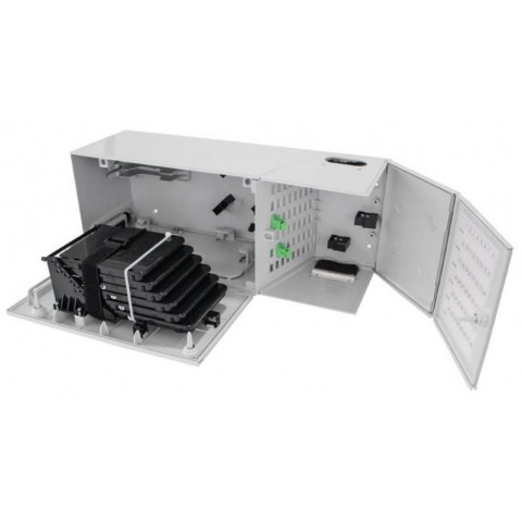 Caja F.O. MultiOperador / Usuario para 48 SC Simplex / LC Duplex de interior IP-30. Tamaño 450x150x180 mm