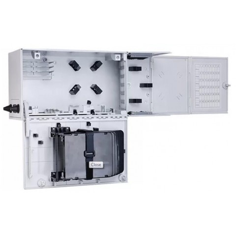 Caja F.O. MultiOperador / Usuario para 48 SC Simplex / LC Duplex de interior IP-30. Tamaño 450x150x180 mm