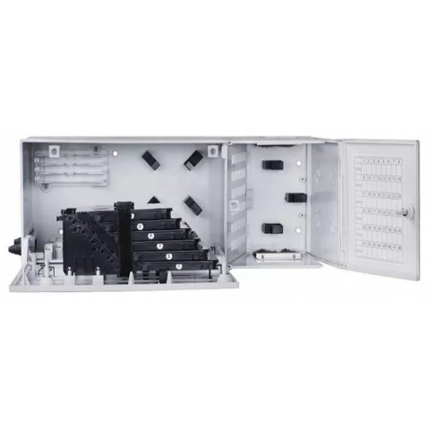 Caja F.O. MultiOperador / Usuario para 48 SC Simplex / LC Duplex de interior IP-30. Tamaño 450x150x180 mm