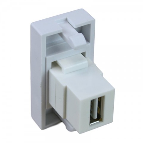 Modulo 45x22,5 HEMBRA-HEMBRA con USB 3.0 Hembra Tipo A. Blanco /4