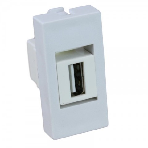 Modulo 45x22,5 HEMBRA-HEMBRA con USB 3.0 Hembra Tipo A. Blanco /4
