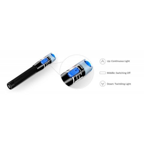 Lápiz Localizador de Fallos en fibra óptica para conectores 2.5mm SC, ST y FC