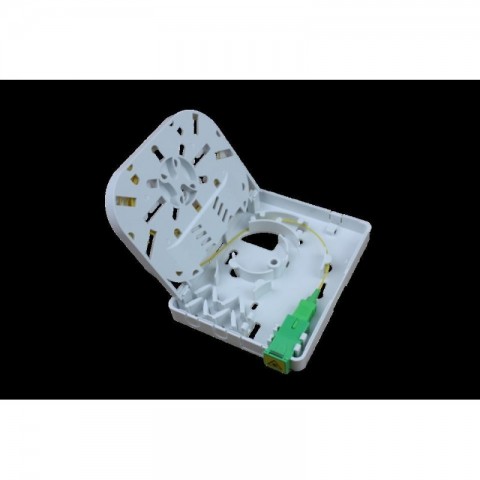 Caja F.O. de superficie VACIA GRANDE para 1 o 2 adaptadores SC Simplex / LC Duplex SIN alitas. Tamaño: 100x80x22 mm