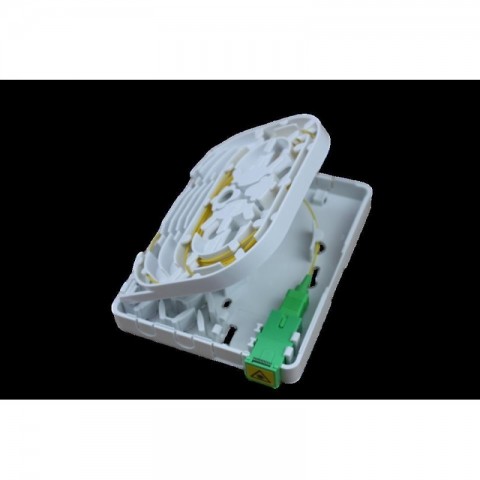 Caja F.O. de superficie VACIA GRANDE para 1 o 2 adaptadores SC Simplex / LC Duplex SIN alitas. Tamaño: 100x80x22 mm