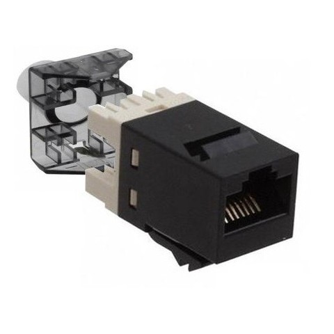Conector RJ-45 HEMBRA CAT.6 UTP tipo AMP 180º Keystone Negro