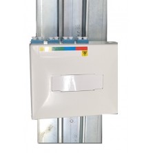 Caja F.O. de plástico para carril DIN para 4 tomas SC SIMPLEX (SIN ALA)