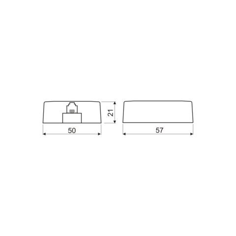 Roseta de Superficie sal. Lateral con 1 RJ-11 (4C/6V)
