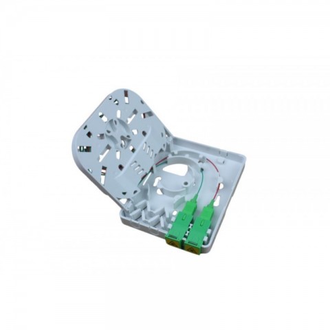 Caja F.O. de superficie VACIA GRANDE para 1 o 2 adaptadores SC Simplex / LC Duplex SIN alitas. Tamaño: 100x80x22 mm