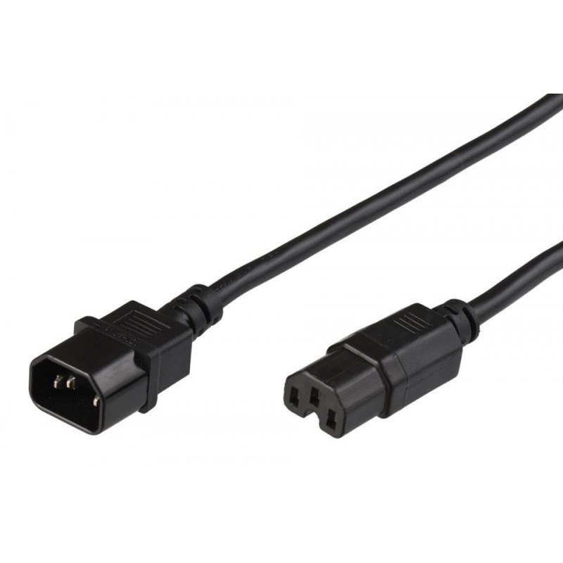 Cable alimentación IEC C14 - IEC C15 Negro